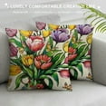 thumbnail image 3 of COMIO  Hello Spring Tulip Flower Bike Decorative Throw Pillow Covers Bloom Grow Love Spring Pink Porch Outdoor Home Decor, Bicycle Floral Butterfly Seasonal Couch Cushion Case, 3 of 5