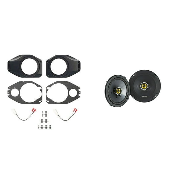 Kicker 6.5" 46CSC654 Speaker Upgrade, Includes JP-1015 Compatible with 2018-UP JL, 2020-UP Gladiator