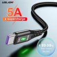 thumbnail image 2 of Cable USB tipo C USLION 5A para Huawei P40 P30 Pro, Cable de carga súper rápida tipo C, Cable de carga de microdatos para Xiaomi Poco Deng Xun unisex, 2 of 2