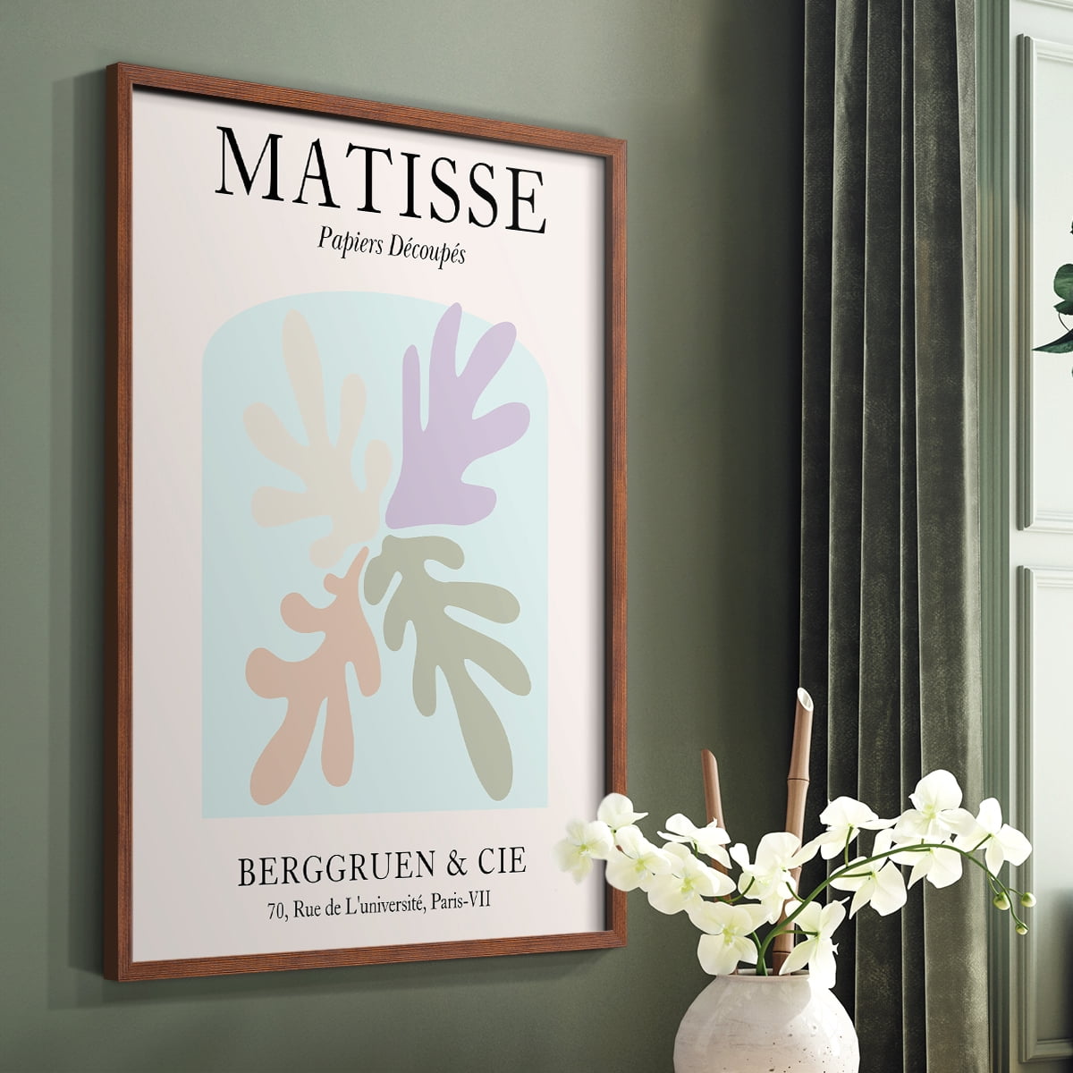 Matisse DVI Framed Print in Brown Solid Wood Framed Print No Nail Hanging