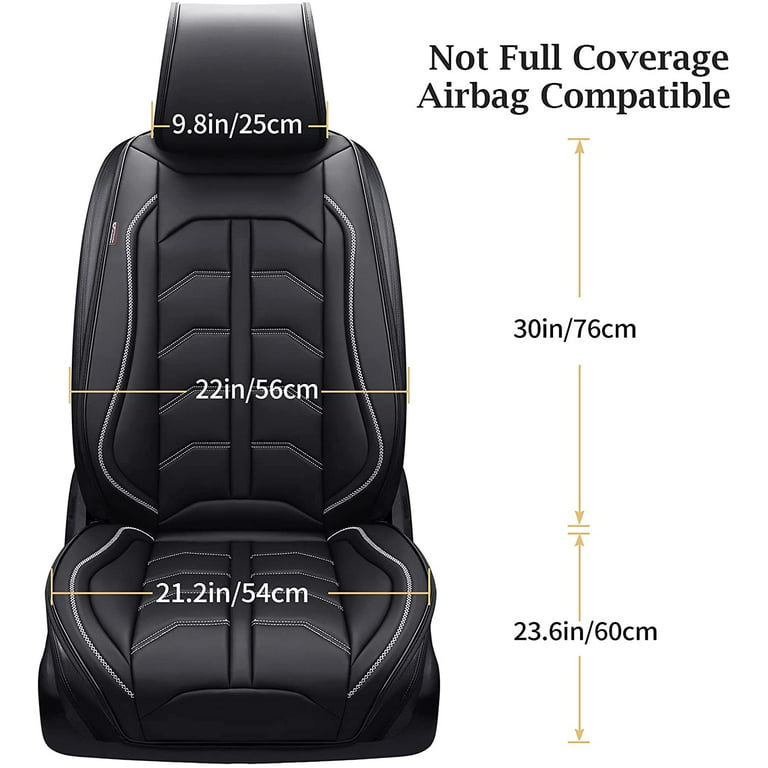 Pariiaodin 2-Pcs Premium Leather Car Seat Covers for Bottom Front Seats,  Waterproof Padded Seat Covers for Cars, Universal Fit Seat Cushion  Protector