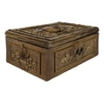 thumbnail image 5 of Rustic Bronzed Tooled Floral Mayan Aztec Skull Wicca Tarot Cards Decorative Box, 5 of 9
