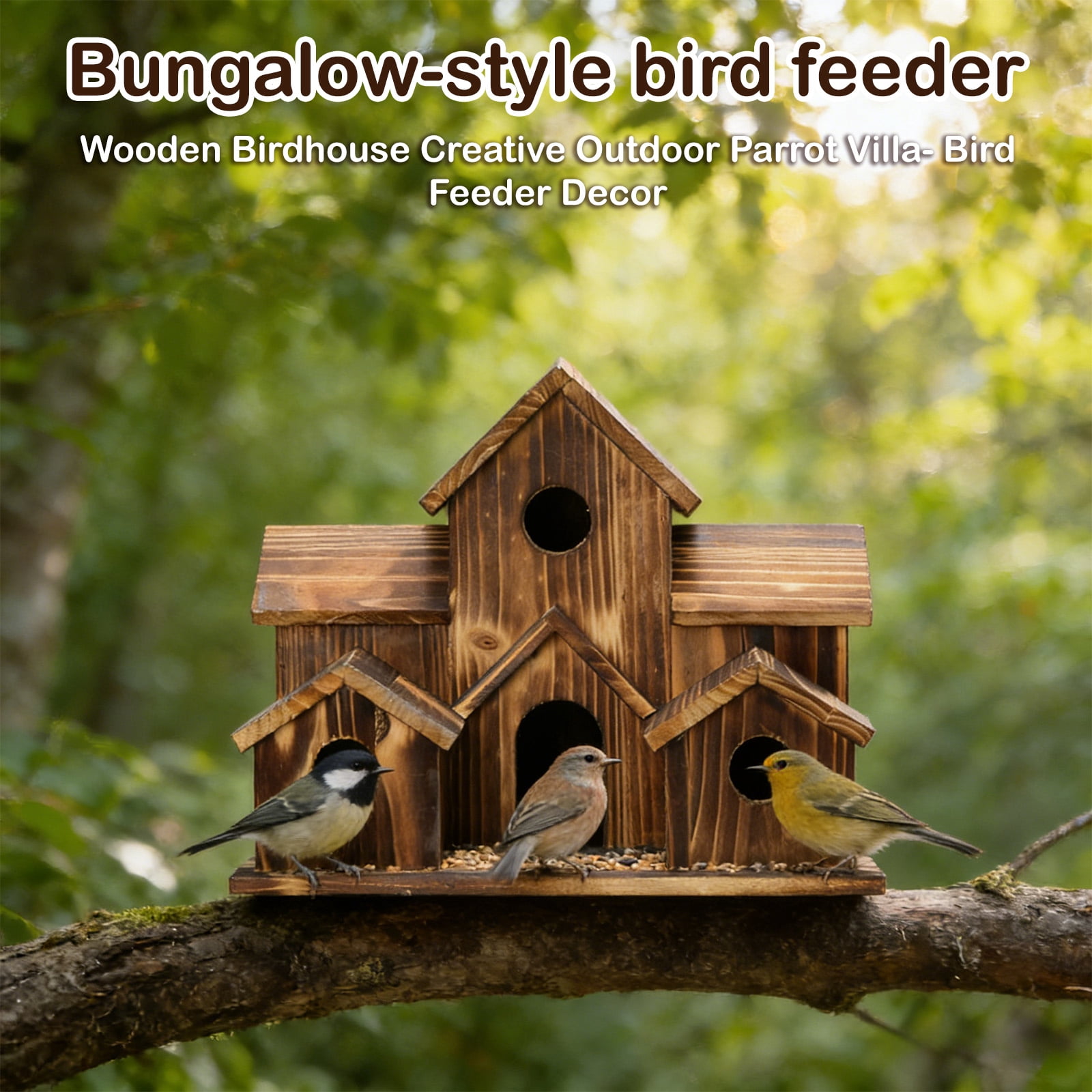 Bird Feeder Villa Style, Outdoor Garden Decoration With Hanging Design, Wild Bird Attracting Station For Garden, Yard, Patio, Balcony, Outside Decoration Accessories For Bird