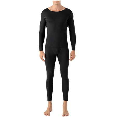guisaled Mens Thermal Underwear Set Fleece Lined Long Johns Thermals Top And Bottom Base Layer For Cold Weather Winter Ski Savings