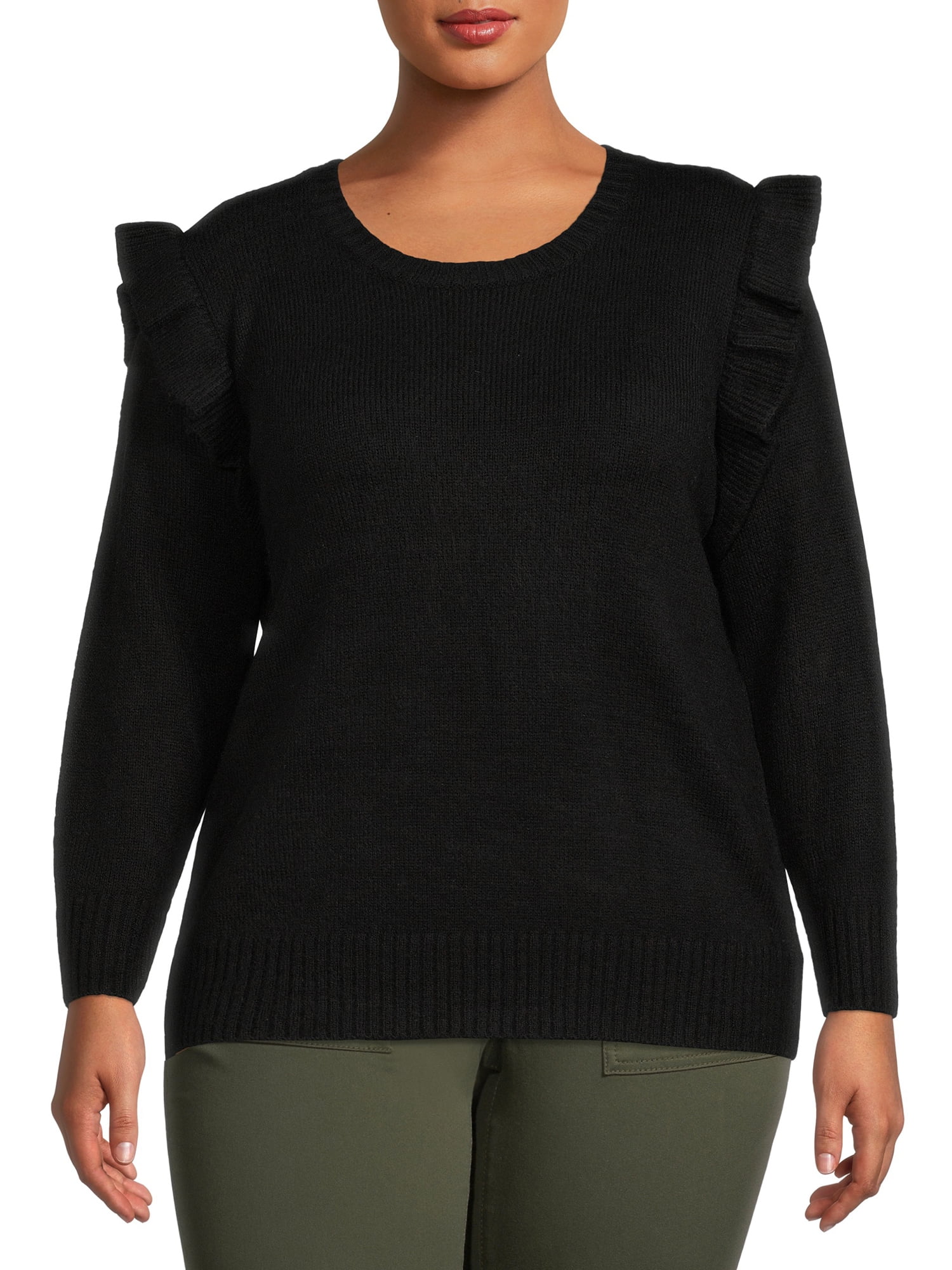 Ruffle Sleeve Sweater - Walmart 