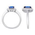 thumbnail image 2 of Star K� Emerald Cut Created Sapphire Halo Ring, 2 of 9