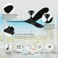 thumbnail image 6 of 60 inch Modern Black Outdoor Ceiling Fan with Remote, No Light, Quiet Reversible DC Motor, 6 of 7