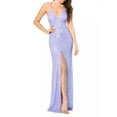 thumbnail image 4 of Blondie Nights Juniors Purple Long Sequin Strappy Gown Dress, 4 of 4