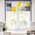thumbnail image 5 of Yellow Grey Valances for Windows Oil Painting Abstract Art Rod Pocket Curtain Valance Window Treatment Short Curtains for Kitchen Living Room, 42"x18", 5 of 5