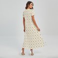 thumbnail image 2 of Halloween Polka Dot Pattern Printed Short Sleeve Maxi Dress, Halloween Decorative Fashion Summer Maxi Dress For Women, 2 of 4
