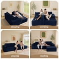 thumbnail image 2 of BYBYME 104" Cloud Sectional Couch with L-Shape Chaise Modern Comfy Modular Plush Corduroy Sofa for Living Room,No Assembly Required,Right Facing Chaise,Navy, 2 of 9