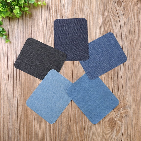 Raindrops 20Pcs Jean Patches for Ripped Jeans Denim Iron-On Patches Light Blue