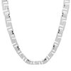 8mm Diamond-Cut Rhodium Plated Flat Choker Chain Necklace, 16 inches + Gift Box