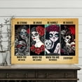 thumbnail image 3 of Sugar Skull Girl Canvas Wall Art – “Be Strong, Be Brave, Be Humble, Be Badass” Day of the Dead Inspired Print, Gothic Motivational Décor for Women, Ready to Hang, 3 of 4