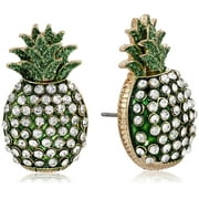 Betsey Johnson Pineapple Mismatch Stud Earrings