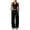 Black, variant on uvwlwu Women 2 Piece Workout Outfit Racerback Tank Top Waist Wide Leg Pants with Pockets Casual Set for Running Yoga Fitness Activities,M