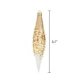 thumbnail image 5 of 6-Count White and Gold Glitter Ombre Finial Shatterproof Christmas Ornaments, 6.1", by Holiday Time, 5 of 5