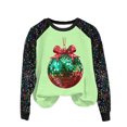 thumbnail image 1 of Pisexur Sweatshirts de Noël pour Femmes Mode Vacances Imprimé Graphique Pomme Rouge Pull Décontracté Manches Longues Col Rond Chandails en Molleton Amples Confortables Automne pour Femmes, 1 of 3