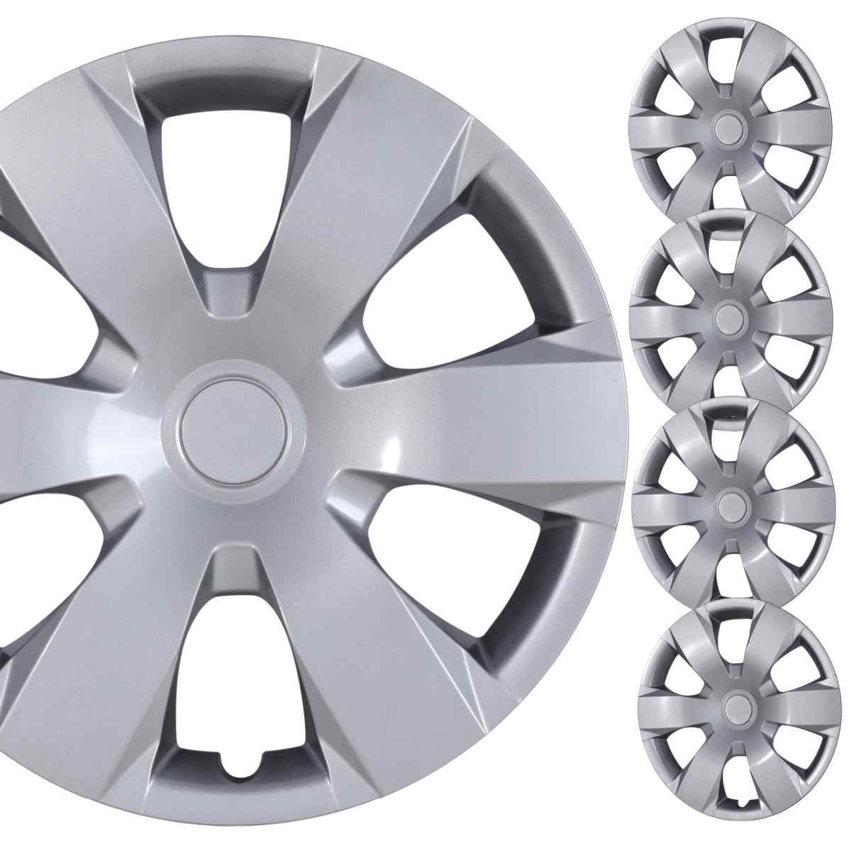 (4 Pack)16" Set of 4 Hubcaps Wheel Rims Cover for 2007-2011 Toyota Camry /2007-2011 Toyota Camry Hybrid Compatible with Steel Wheels Snap on Installation(16-inch,Lacquer)