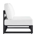 thumbnail image 3 of Modular Lounge Middle Chair, Gray White, Aluminum Metal, Outdoor Patio Balcony Cafe Bistro Garden Hospitality Restaurant, Modern Contemporary HB36547, 3 of 9