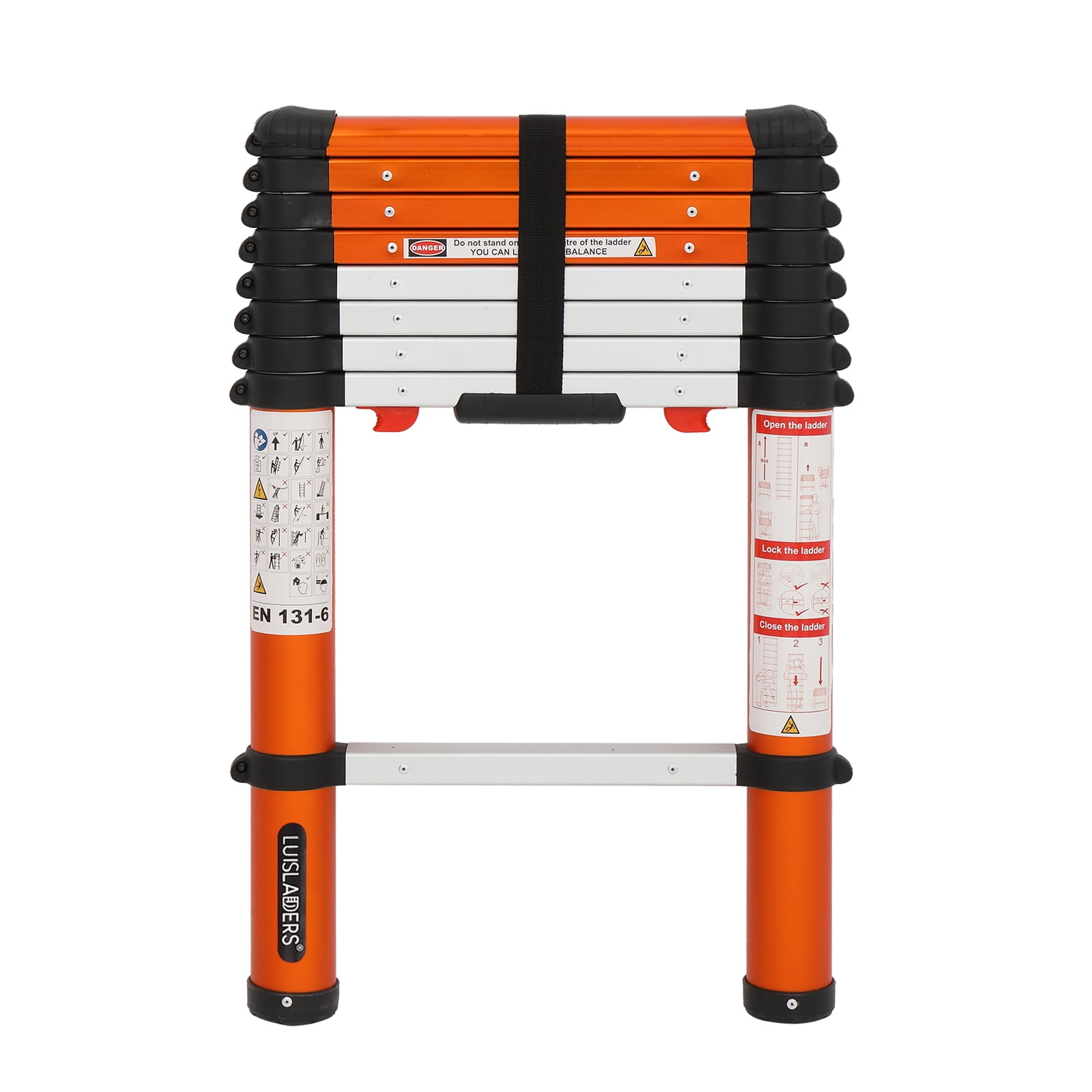 LUISLADDERS Telescoping Ladder 8.5 ft Aluminum Extension Step Ladder