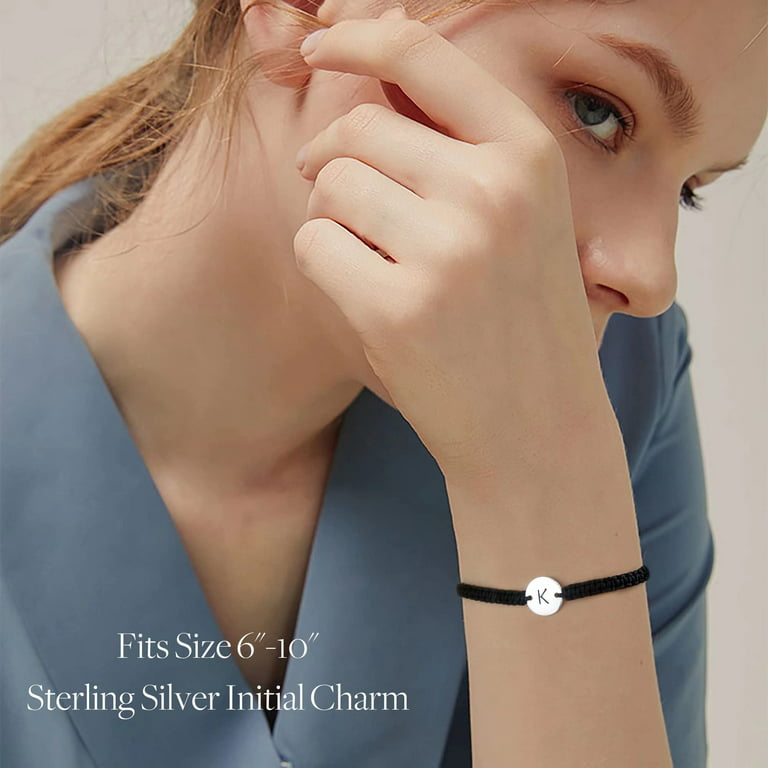 Silvora Elegant Heart Bracelet for Women Sterling Silver Initial Letter F Bracelets Charms Birthday/Mother Day/Christmas Gift, Women's