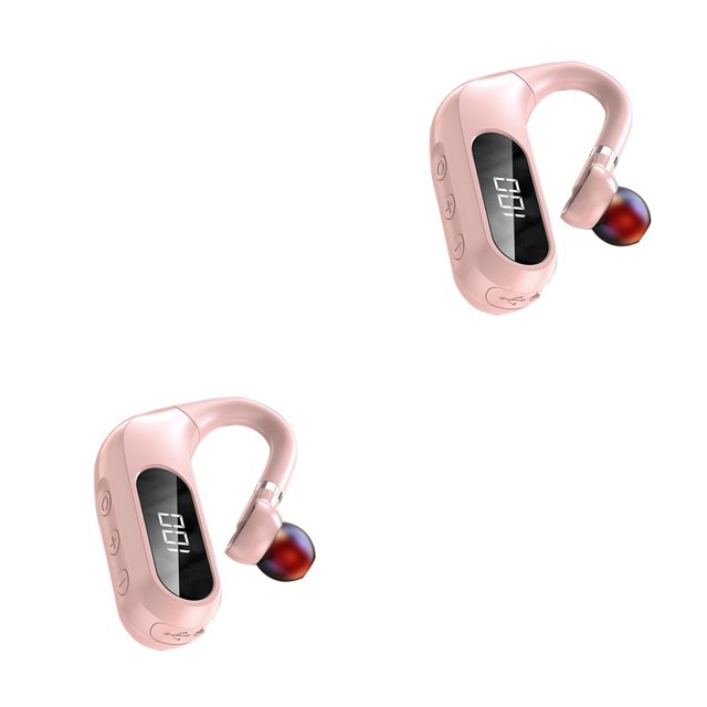 Bearachild Auricular Inalámbrico Recargable Auricular Pantalla digital Compatible con Bluetooth 5.0 Auricular Auricular colgante, Rosa Type1 NO1