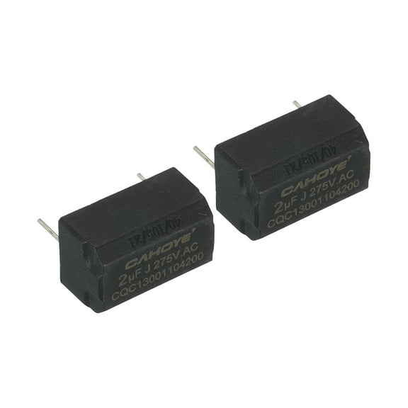Uxcell Induction Cooker Capacitor, 2 Pack 2uF AC 275V High Voltage Insulation Resistance Capacitor Black