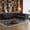 Black, variant on Chalantevo 99" Chesterfield L-Shaped Sectional Sofa, Tufted Faux Leather with Nailhead Trim & Rolled Arms, for Living Room, Apartment, Office, Black