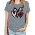 thumbnail image 1 of LSLJS T-Shirt Décontracté à Manches Courtes et Col Rond pour Femmes avec Imprimé Cœur, 1 of 3