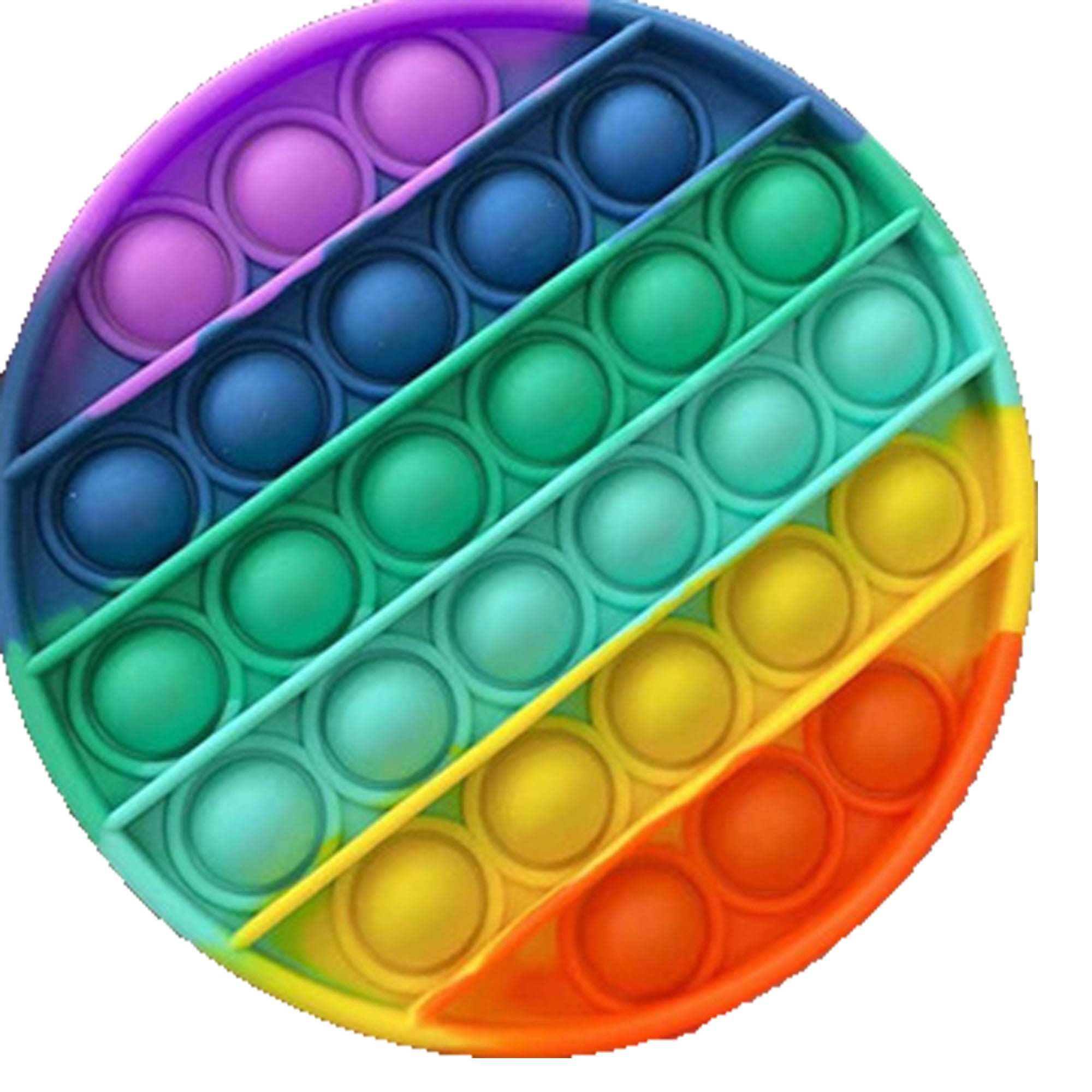 Rainbow Circle Push Pop Fidget Toy Sensory Stress and Anxiety Relief 