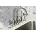 thumbnail image 4 of Kingston Brass KS8268DLBS Concord Two-Handle 4-Hole Deck Mount Bridge Kitchen Faucet with Brass Side Sprayer in Brushed Nickel, 4 of 8