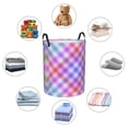 thumbnail image 6 of LNWH Laundry Basket, Plaid Texture Design Pattern Foldable Laundry Hamper With Handles Waterproof, Medium Size, 6 of 8