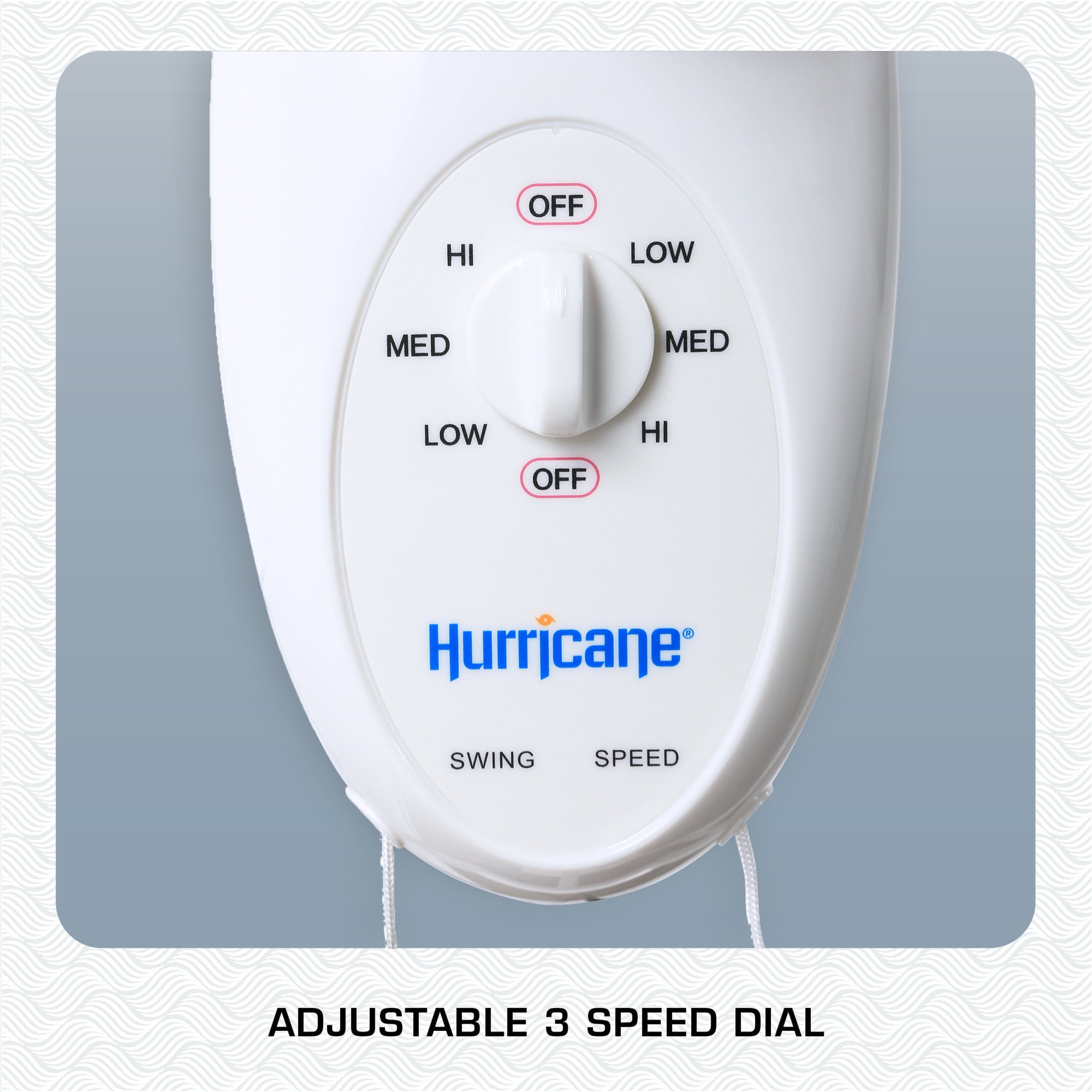 Hurricane 16" Supreme Oscillating Wall Mount Fan with Easy Pull Cords and 3 Quiet Speeds