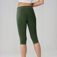 thumbnail image 4 of JoveMarine Work Pants Women - Elastic High Waist Diamond Rhinestone Decor Slim Fit Bottoming Capris for Party Workout, Tummy Control Stretchy,Army Green L, 4 of 7