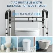 MaxKare Toilet Safety Rail for Elderly and Handicap, Adjustable Height & Width, Stand Alone Lightweight Aluminum Toilet Safety Frame, Supports up to 300Lbs