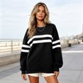 thumbnail image 6 of Womens Striped Oversized Sweatshirt Fall Pullover Crewneck Color Block Sweatshirts Loose Long Sleeve Tunic Casual Trendy Fall Outfits XL, 6 of 6