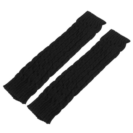 Vintage Leg Support Thermal Leggings Boot Cover Compression Calf Sleeve Warmers Leg Socks Knit Cable Warm Sock Long Crochet Knitted Sock Womens Winter Warm Socks BLACK