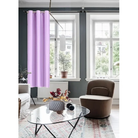 Gorgeous Home Linen (#32) Hotel Quality Silver Grommet Lilac Lavender Faux Silk Blackout Heavy Thick Window 63" Length 1-Panel