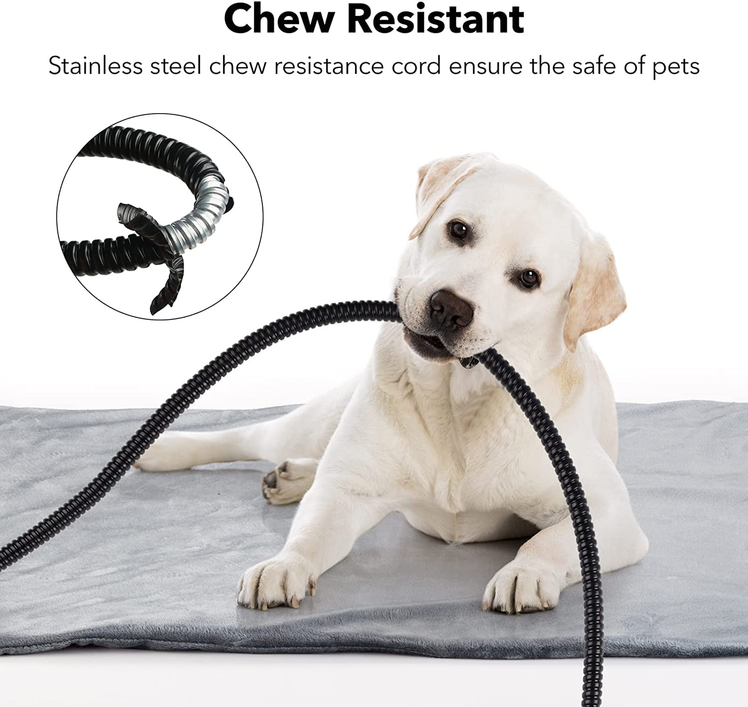 BN-LINK Pet Heating Pad, Dog Cat Self-Warming Bed with Timer, 16" x 28" Indoor Heating Mat for Dogs Cats with Chew Resistant Cord, Electric Heating Pads for Old Pets with 6 Temperature Modes