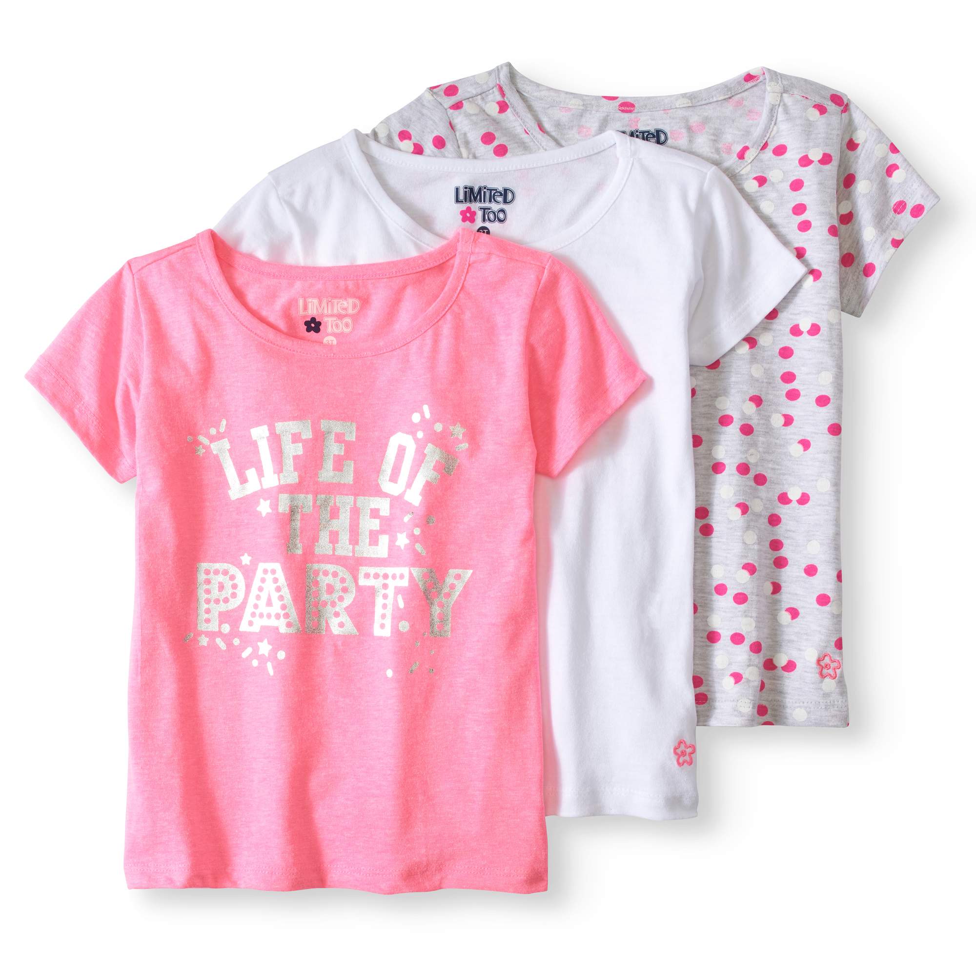 Baby Toddler Girl Graphic Tshirts, 3pack