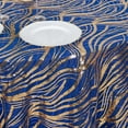 thumbnail image 2 of Efavormart 120" Royal Blue Gold Wave Embroidered Seamless Sequin Round Tablecloth, 2 of 7