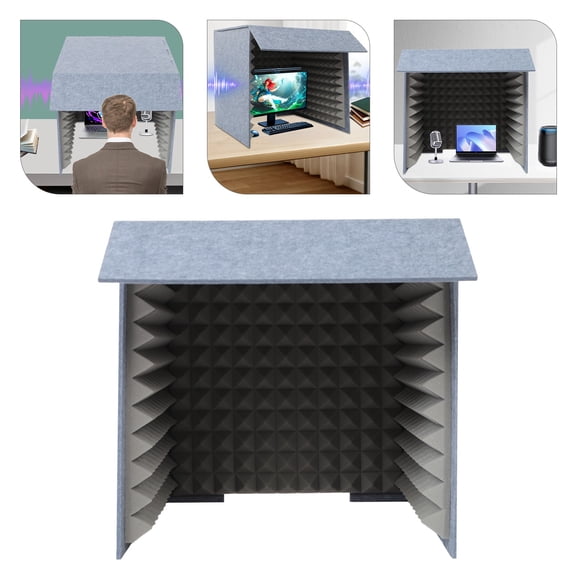 Desktop Soundproof Cover, Portable Vocal Recording Booth, Vocal Sound Absorbing Shield for Homes, Game Rooms, Recording Studios, Offices, and More