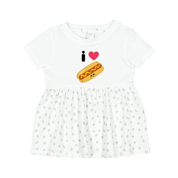 Inktastic I Love Hot Dogs Girls Baby Dress
