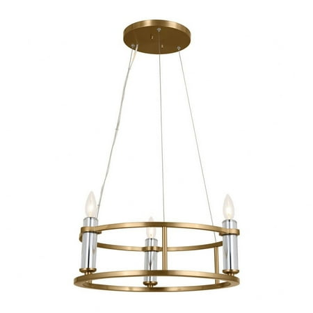 

3 Light Chandelier in Traditional Style-6.5 inches Tall and 19.5 inches Wide-Brushed Natural Brass Finish Bailey Street Home 147-Bel-4964793