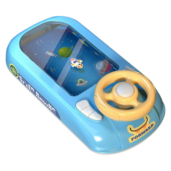 Steering Wheel Simulation Driving Toy - Electric Desktop Racing Game Machine for Avoiding Obstacles & Play, Blue, 8.66*16.93*5.12in