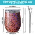 thumbnail image 5 of 12oz Stemless Wine Tumblers Orange and Purple Of Leopard Print Vacuum Insulated Stainless Steel Travel Tumbler Cups Mug with Lid and Straw for Champaign,Cocktail,Beer with Cleaning Brush, 5 of 5