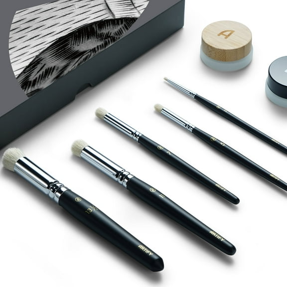 ARTIFY Drybrush Set with Dampening Pad and Brush Soap: 5 Sizes Professional-Grade Dry Brush for Effortless Miniature & Model Painting - Hobby Paint Brushes for Tabletop & Wargames Miniatures