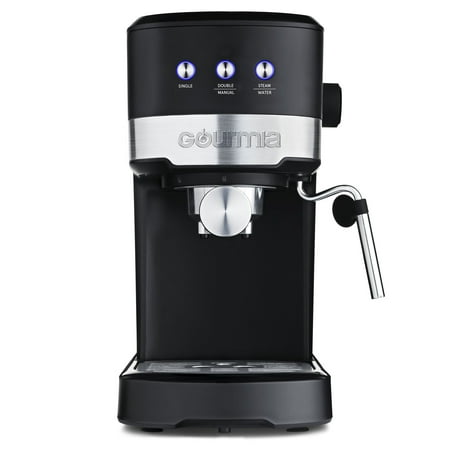 gourmia 1.2l 15 bar espresso maker with powerful frothing wand black