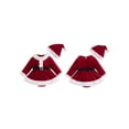 thumbnail image 2 of RUINIXCW Newborn Baby Girl Christmas Outfit Velvet Romper Dress Xmas Santa Elf Dress Infant Baby Girl Fall Winter Plush Trim Long Sleeve Dress Belt Hat, 2 of 8